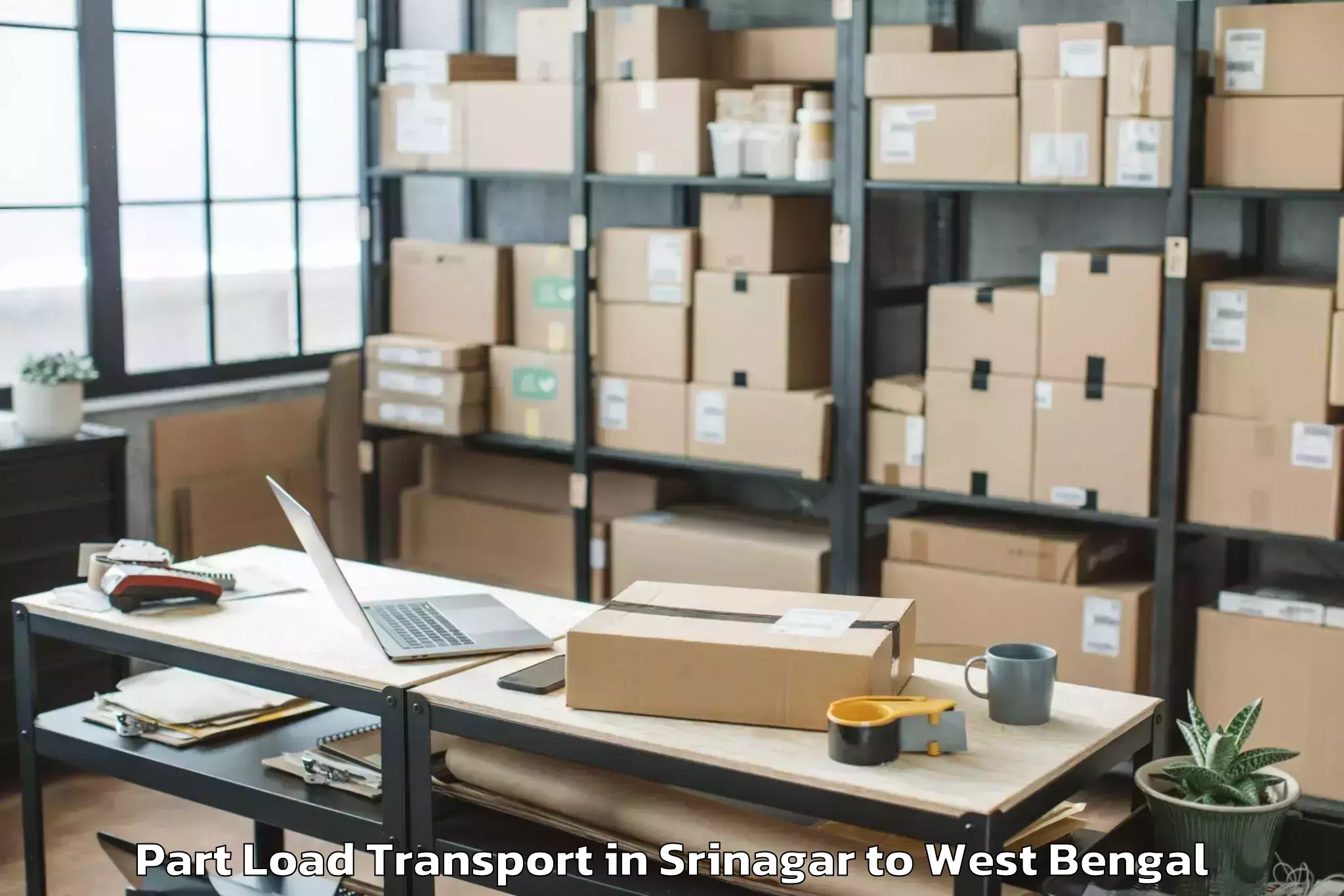 Book Srinagar to Jhargram Part Load Transport Online